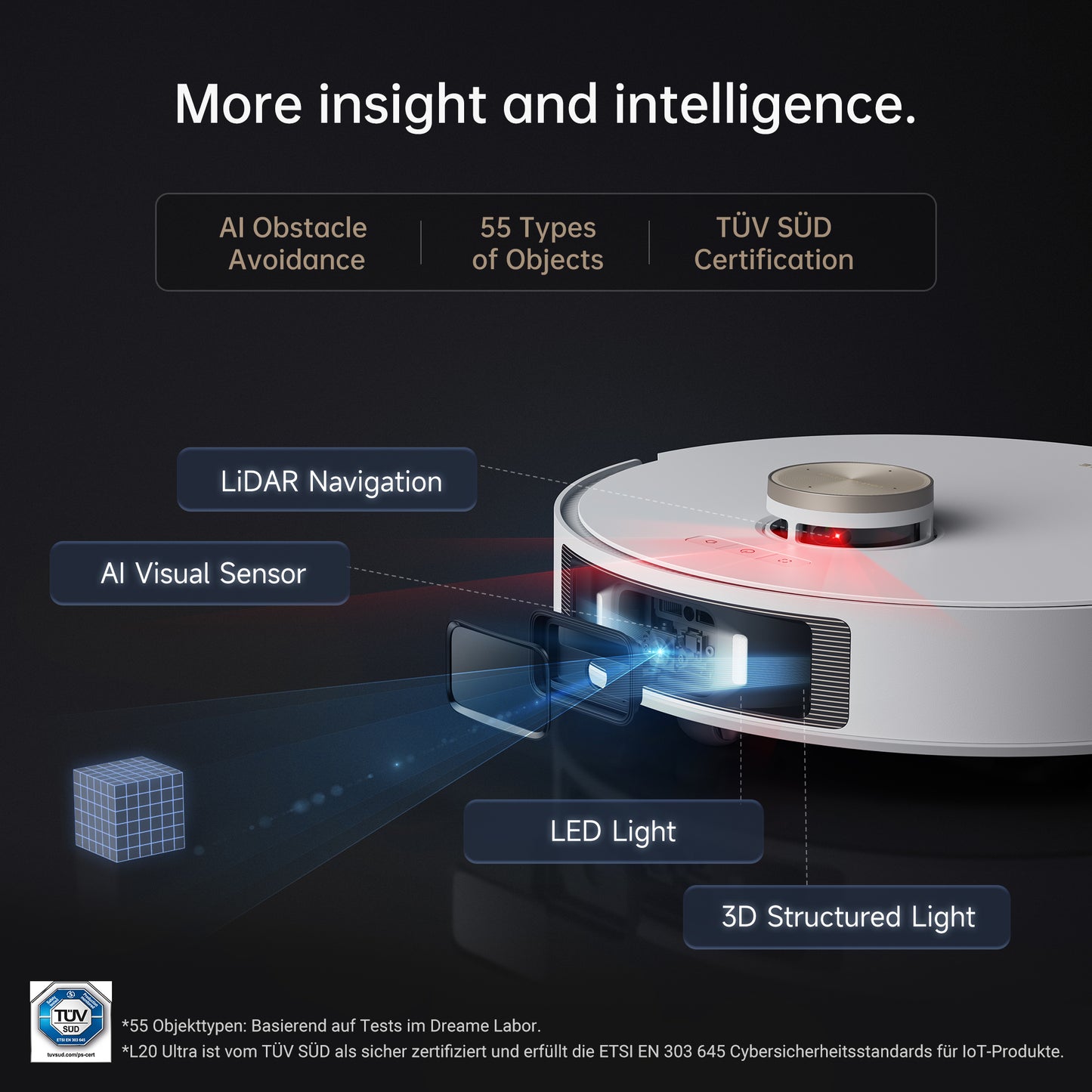 Dreame L20 Ultra Robot Vacuum and Mop Extend Cleaner with Auto Mop Cleaning and Drying, Self-Refilling and Self-Emptying Base Station