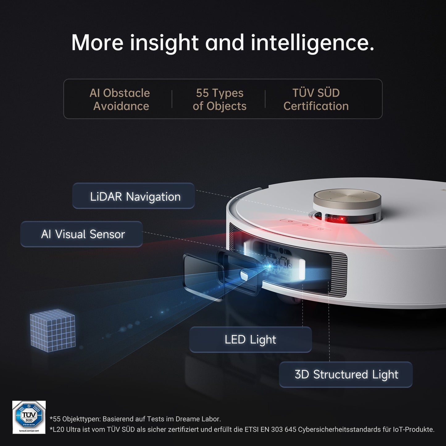 Dreame L20 Ultra Robot Vacuum and Mop Cleaner with Auto Mop Cleaning and Drying, Self-Refilling and Self-Emptying Base Station