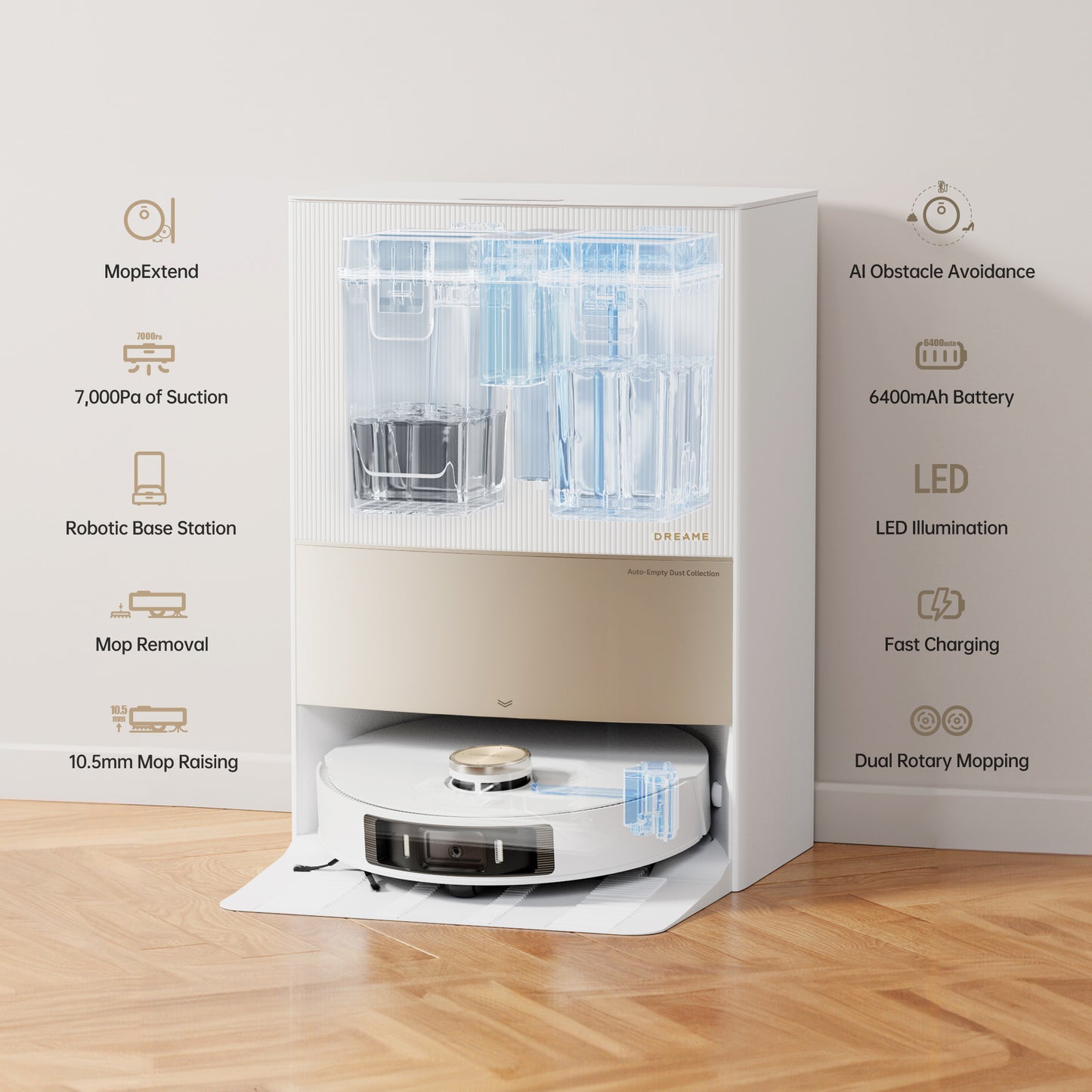Dreame L20 Ultra Robot Vacuum and Mop Extend Cleaner with Auto Mop Cleaning and Drying, Self-Refilling and Self-Emptying Base Station