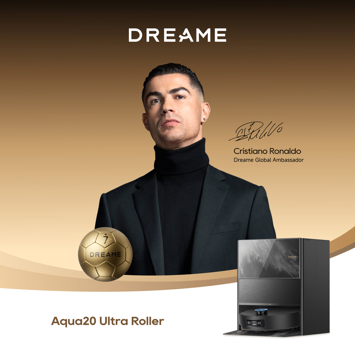 Dreame Aqua20 Ultra Roller with 180°C Dual High-Temp Steam Mopping- Black