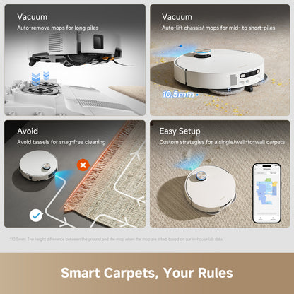 Dreame X60 Ultra Robot Vacuum Cleaner with 7.95cm Slim Design - White