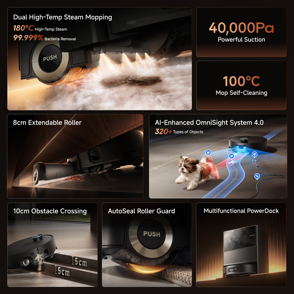 Dreame Aqua20 Ultra Roller with 180°C Dual High-Temp Steam Mopping- Black