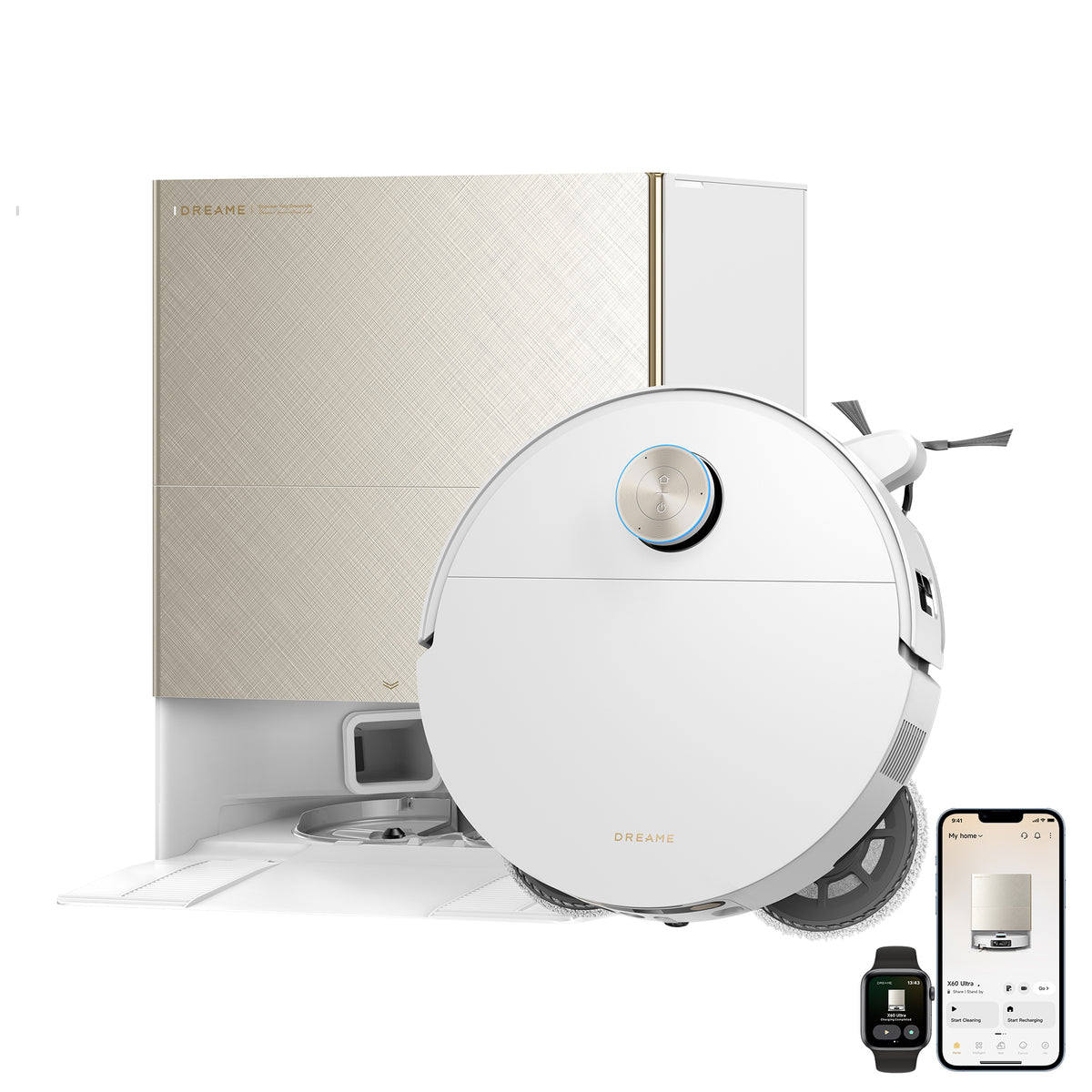 Dreame X60 Ultra Robot Vacuum Cleaner with 7.95cm Slim Design - White