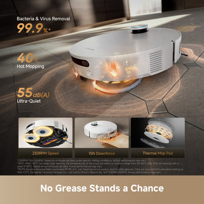 Dreame X60 Ultra Robot Vacuum Cleaner with 7.95cm Slim Design - White