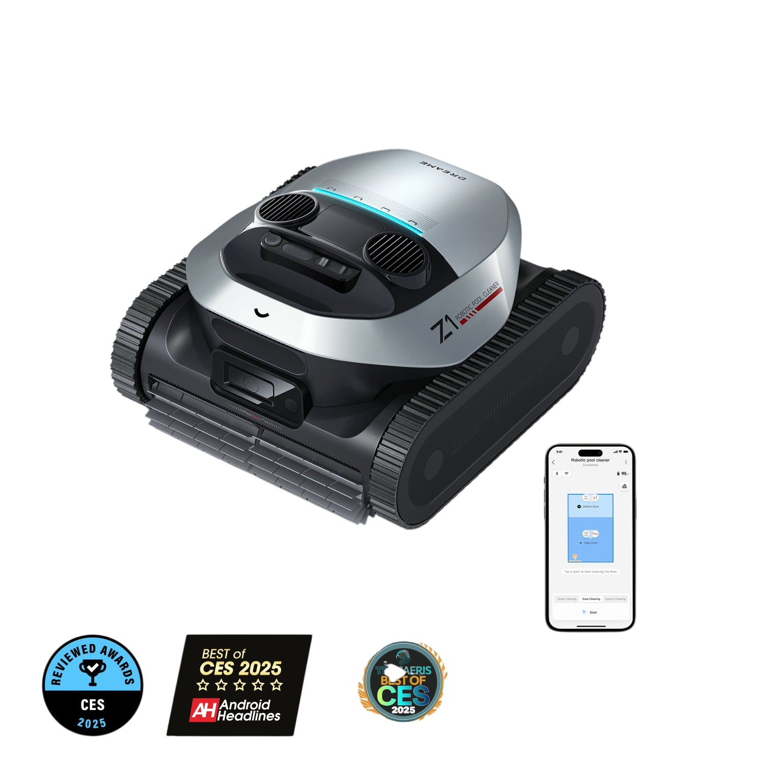 Dreame Z1 Robotic Pool Cleaner with Horizontal Waterline Cleaning