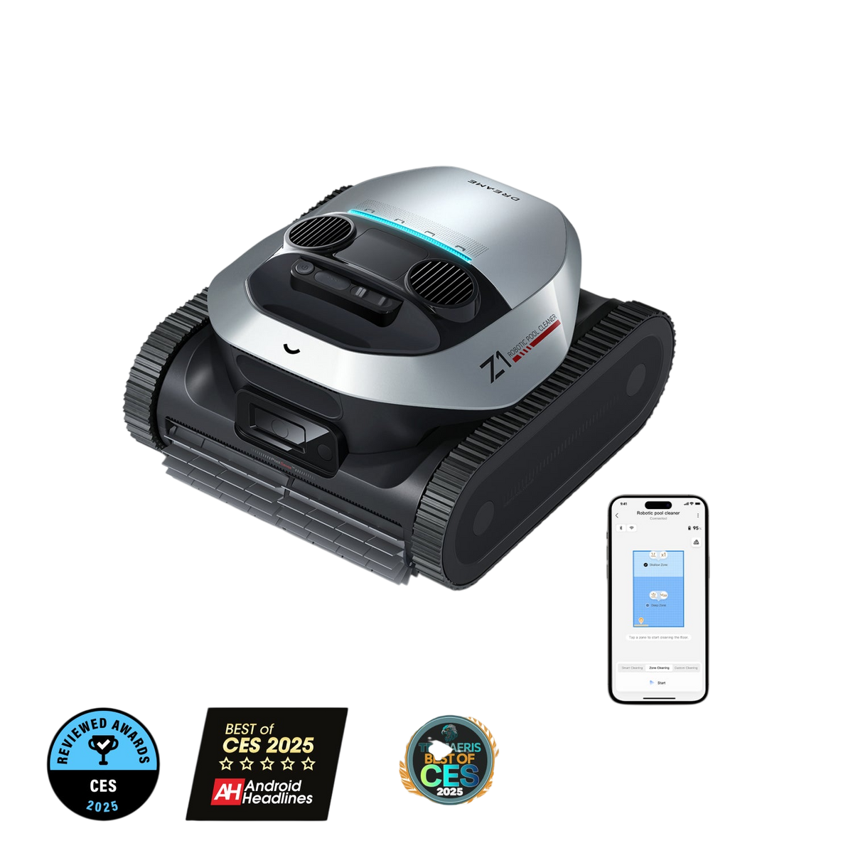 Dreame Z1 Robotic Pool Cleaner with Horizontal Waterline Cleaning